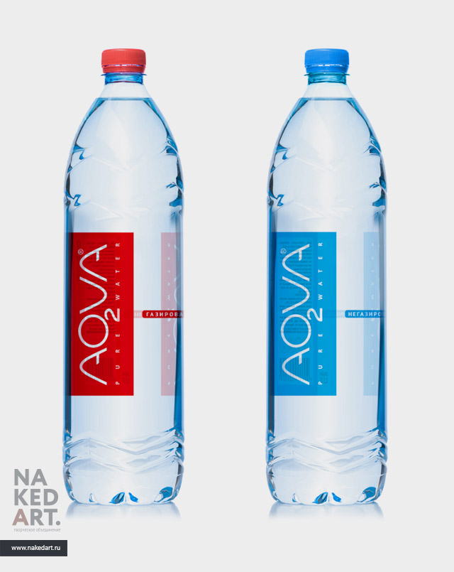 Дизайн этикеток для минеральной воды «AO2VA» пример