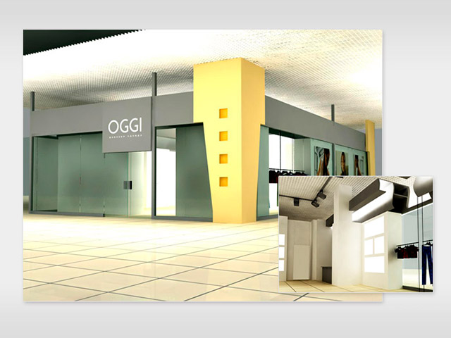 Проект интерьера и фасада магазина «OGGI»