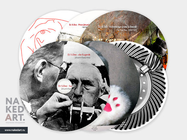 Дизайн CD-дисков для Plastmassa Sound System пример