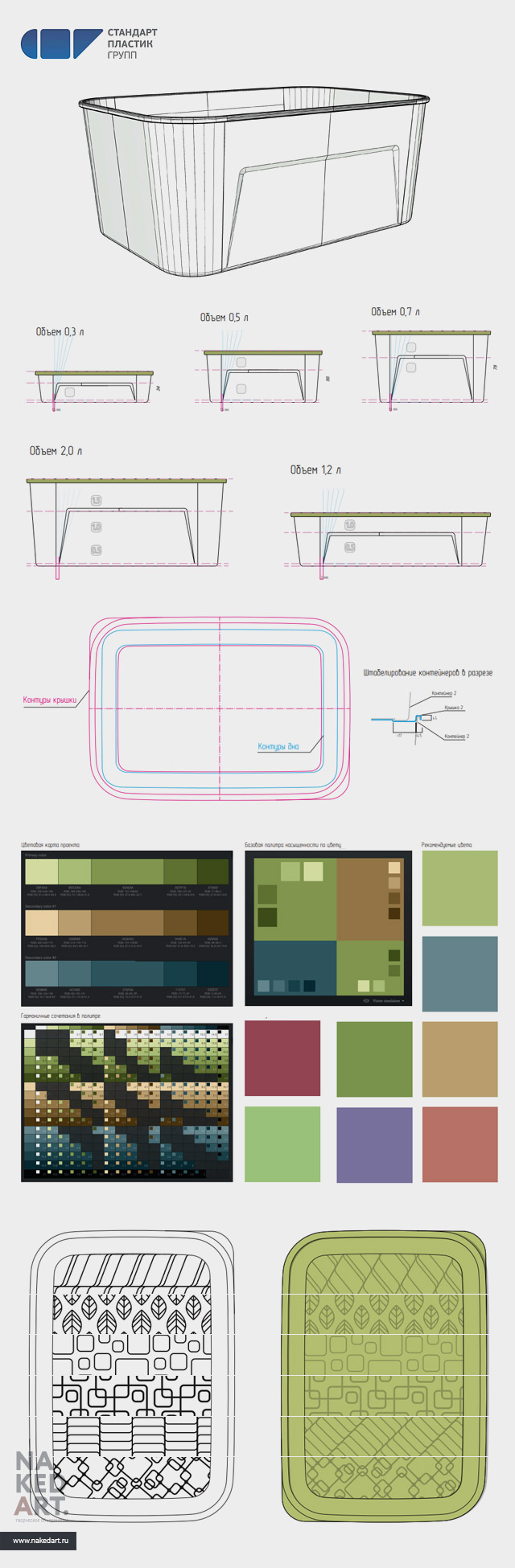 Дизайн контейнеров для Стандарт Пластик Групп пример