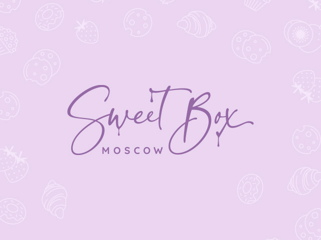 Логотип доставки сладостей и фруктов Sweet Box